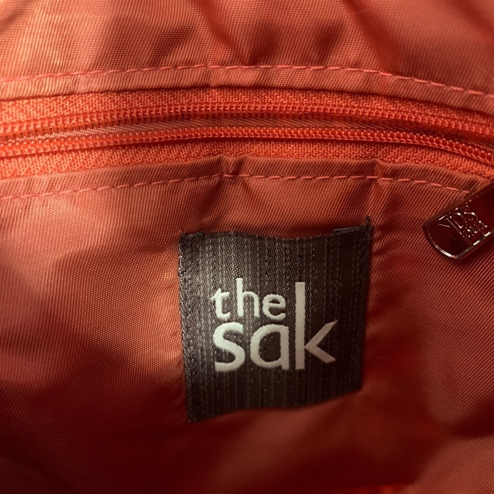 The Sak Crocheted Mini Soft Fully Lined Crossbody Shoulder Bag Orange - Picture 6 of 14